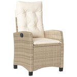 vidaXL Ensemble à manger de jardin et coussins 9 Pièces beige Poly rotin