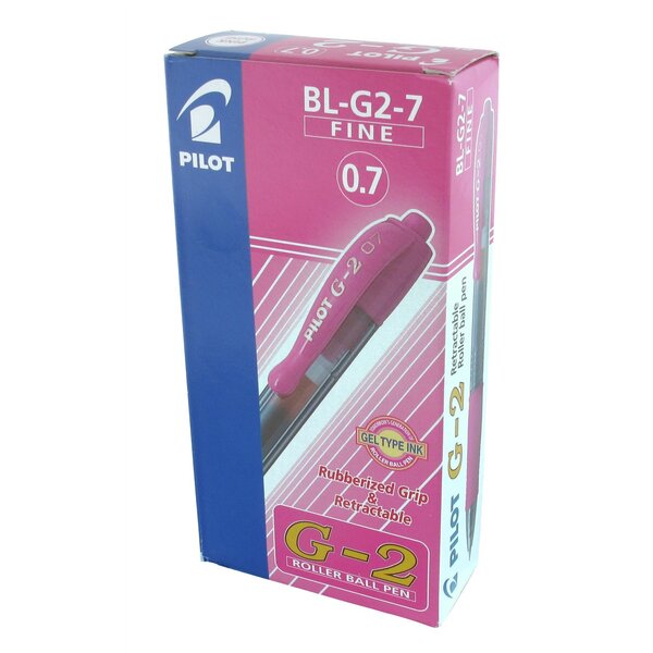 Stylo bille à encre Gel G2 07 Pointe Moyenne Rose x 12 PILOT
