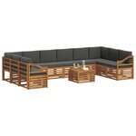 vidaXL Ensemble de canapés d'extérieur 11 Pièces Naturel et Anthracite