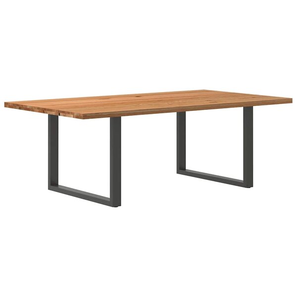 vidaXL Table à manger marron clair bois de chêne massif rectangulaire