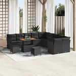 vidaXL Ensemble de canapé de jardin 13 Pièces Noir 90 x 55 x 71 cm