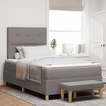 vidaXL Lit à ressorts avec tête de lit Taupe 190 x 120 cm tissu