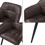 Chaise de salle à manger velours 81 x 57 x 53 cm marron foncé 03_0009203
