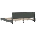 vidaXL Cadre de lit sans matelas gris foncé 200x200 cm tissu