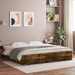 vidaXL Cadre de lit à tiroirs chêne fumé 160x200 cm bois d'ingénierie