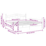 vidaXL Cadre de lit sans matelas blanc métal 140x200 cm