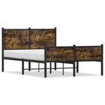 vidaXL Cadre de lit en métal sans matelas chêne fumé 120x190 cm