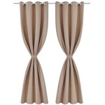 2 Pièces Rideau Blackout Occultant Crème avec Œillets en métal 135x245cm