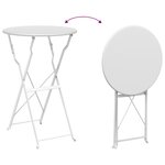 vidaXL Table de bistro pliable Blanc Ø50x71 cm en acier thermolaqué