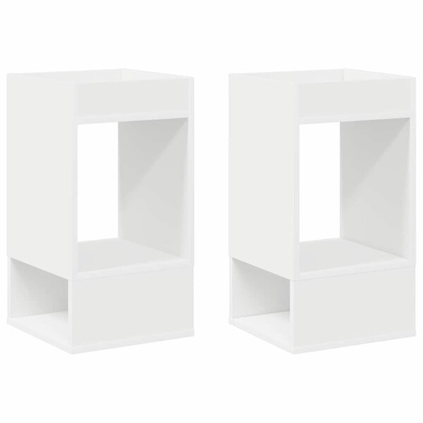 vidaXL Table d'appoint 2 Pièces Blanc 30 x 30 x 56 cm Bois d'ingénierie