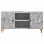 vidaXL Meuble TV Gris béton 102 x 34 5 x 50 cm Bois d'ingénierie