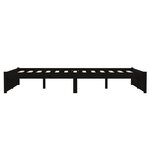 vidaXL Cadre de lit sans matelas noir bois massif 120x190 cm