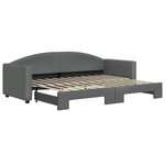 vidaXL Lit de jour avec gigogne sans matelas gris foncé 80x200 cm