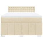 vidaXL Sommier à lattes de lit avec matelas Crème 160x200 cm Tissu
