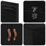 vidaXL Lit avec rangement en chêne noir 90 x 190 cm
