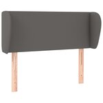 vidaXL Tête de lit avec oreilles Gris 93x23x78/88 cm Similicuir