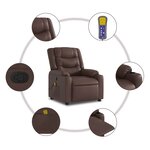vidaXL Fauteuil de massage inclinable Marron Similicuir
