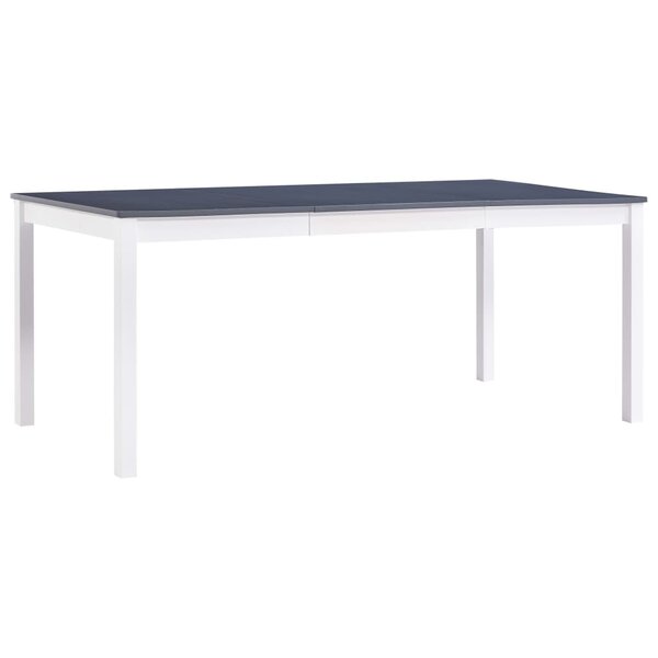 vidaXL Table à manger Blanc et gris 180x90x73 cm Bois de pin