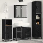 vidaXL Ensemble de mobilier de salle de bain 3 Pièces Chêne noir