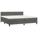 vidaXL Sommier à lattes de lit avec matelas LED Gris foncé 200x200 cm