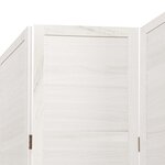 vidaXL Cloison de séparation 4 panneaux blanc bois de paulownia massif