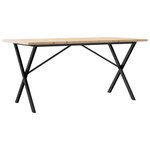 vidaXL Table à manger cadre en X 140x80x75 5 cm bois pin massif fonte