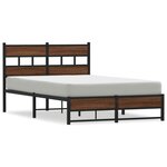 vidaXL Cadre de lit en métal sans matelas chêne marron 120x200 cm