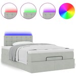 vidaXL Lit ottoman avec matelas et LED gris clair 120x190cm velours