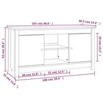 vidaXL Meuble TV Blanc 103x36 5x52 cm Bois de pin massif