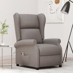 vidaXL Fauteuil inclinable électrique à oreilles taupe Tissu