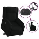 vidaXL Fauteuil inclinable noir tissu