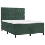 vidaXL Sommier à lattes de lit matelas et LED Vert foncé 140x200 cm