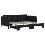 vidaXL Lit de jour avec gigogne sans matelas noir 90x200 cm