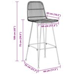 vidaXL Tabouret de bar 2 Pièces Noir 44 x 55 x 109 cm Rattan et Acier