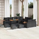 vidaXL Ensemble de canapé de jardin 14 Pièces Noir 110 x 55 x 71 cm