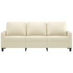 vidaXL Canapé à 3 places Crème 180 cm Similicuir