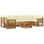 vidaXL Ensemble de canapés d'extérieur 8 pc Naturel et Crème