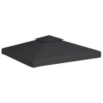 vidaXL Recouvrement de remplacement d'auvent 310 g/m² 3x3 m Gris foncé