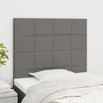vidaXL Têtes de lit 2 Pièces Gris foncé 80x5x78/88 cm Tissu
