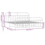 vidaXL Cadre de lit métal sans matelas avec pied de lit noir 200x200cm