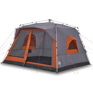 vidaXL Tente familiale cabine 7personnes gris orange dégagement rapide
