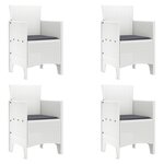 vidaXL Ensemble de Dîner de Jardin 5 Pièces avec Coussins Blanc Poly Rattan