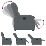 vidaXL Fauteuil inclinable électrique Gris foncé Velours
