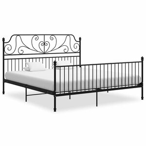 vidaXL Cadre de lit sans matelas noir métal 200x200 cm