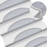 vidaXL Tapis d'escalier 15 Pièces Gris clair 56x17x3 cm