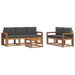 vidaXL Ensemble de canapés d'extérieur 6 pc Naturel et Anthracite