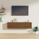 vidaXL Armoires murales 2Pièces Marron miel 60x30x30cm Bois de pin massif