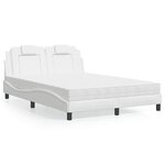 vidaXL Lit avec matelas blanc 140x190 cm similicuir