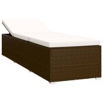 vidaXL Chaise longue de jardin table à thé 3 Pièces Résine tressée Marron