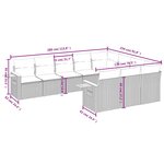vidaXL Salon de jardin avec coussins 10 Pièces gris résine tressée